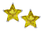 Star K™ Fancy Star Cut Earrings Studs with Simulated Citrine