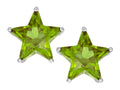Star K™ Fancy Star Cut Earrings Studs with Simulated Peridot