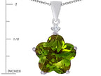 Star K™ Large 14mm Flower Shape Star Pendant Necklace with Simulated Peridot and Cubic Zirconia