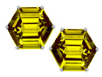 Star K™ Fancy Octagon Cut Earrings Studs with Simulated Citrine
