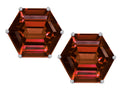 Star K™ Fancy Octagon Cut Earrings Studs with Simulated Garnet