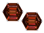 Star K™ Fancy Octagon Cut Earrings Studs with Simulated Garnet