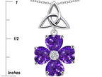 Star K™ Lucky Shamrock Celtic Knot Made with Heart 6mm Simulated Amethyst Pendant Necklace