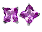 Star K™ Fancy Cut Star Shape Earrings Studs with Created Pink Sapphire