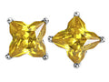 Star K™ Fancy Cut Star Shape Earrings Studs with Simulated Citrine