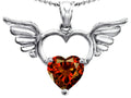 Star K™ Wings Of Love Birth Month Pendant Necklace with 8mm Heart Shape Simulated Garnet