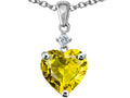 Star K™ Heart shape 8mm Simulated Citrine Pendant Necklace