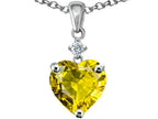 Star K™ Heart shape 8mm Simulated Citrine Pendant Necklace