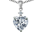 Star K™ Heart shape 8mm Genuine White Topaz Pendant Necklace