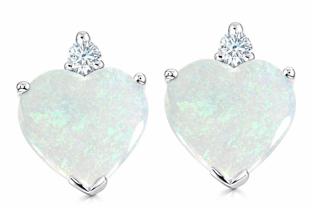 Star K 7mm Heart shape Genuine Opal s Earrings Studs