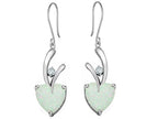 Star K™ 8mm Heart Shape Created Opal Hanging Hook Love Earrings