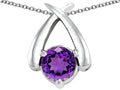 Star K™ XO Hug and Kiss Pendant Necklace with Round 7mm Simulated Amethyst
