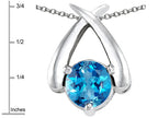 Star K™ XO Hug and Kiss Pendant Necklace with Round 7mm Simulated Blue Topaz