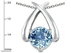 Star K™ XO Hug and Kiss Pendant Necklace with Round 7mm Simulated Aquamarine