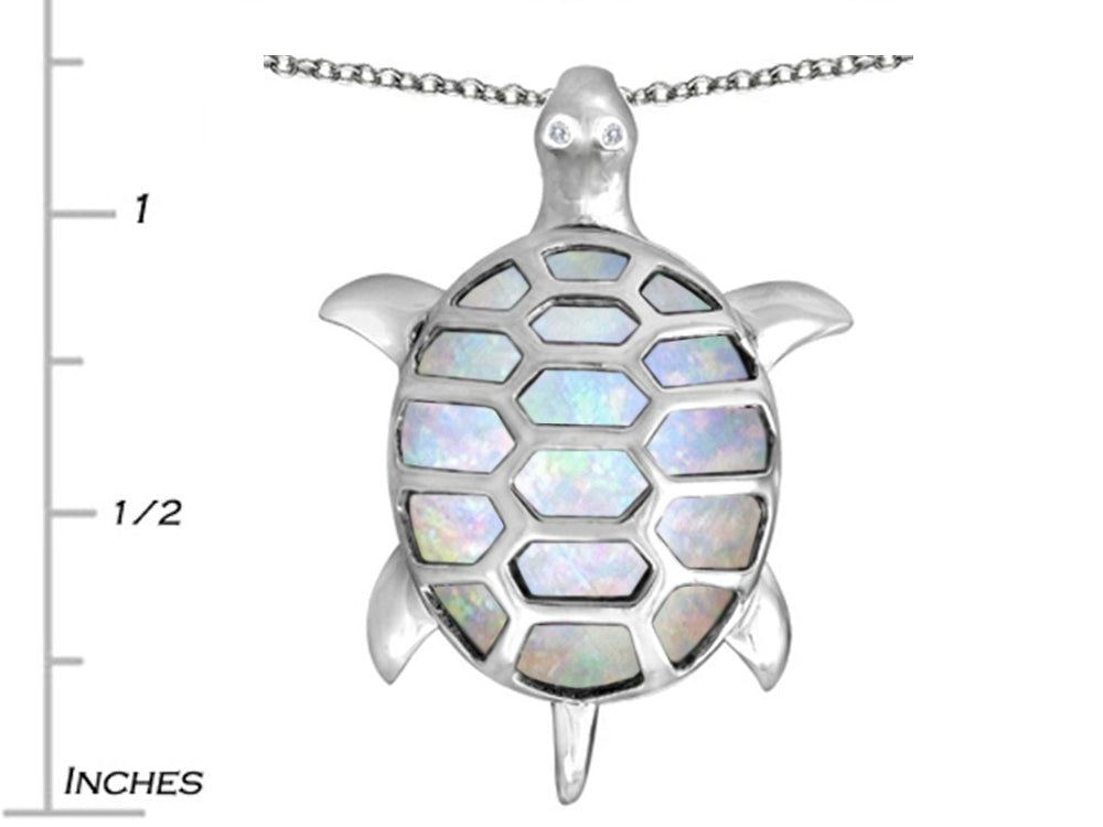 Star K™ Good Luck Turtle Pendant Necklace with Oval Created Opal