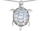 Star K™ Good Luck Turtle Pendant Necklace with Oval Created Opal