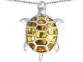 Star K™ Good Luck Turtle Pendant Necklace with Oval Simulated Citrine