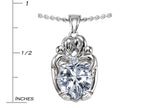 Star K™ Loving Mother And Twins Family Pendant Necklace With Heart Shape White Topaz