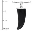 Star K™ Large Wolf Fang Tooth Pendant Necklace with Simulated Black Onyx