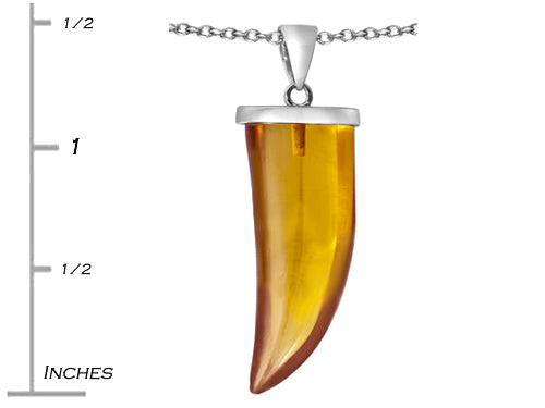 Star K™ Large Wolf Fang Tooth Pendant Necklace with Simulated Imperial Yellow Topaz