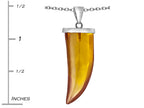 Star K™ Large Wolf Fang Tooth Pendant Necklace with Simulated Imperial Yellow Topaz