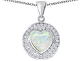 Star K ™ Circle Of Love Pendant Necklace with 10mm Heart Shape Created Opal