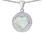 Star K ™ Circle Of Love Pendant Necklace with 10mm Heart Shape Created Opal