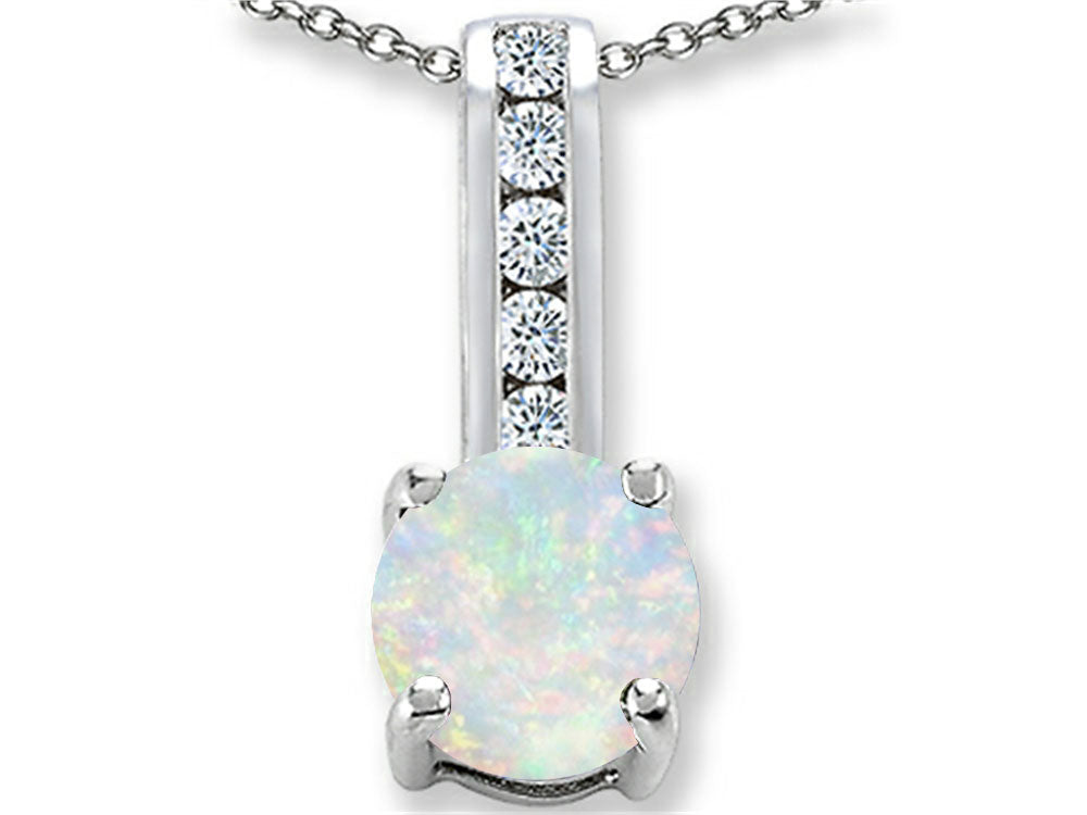 Star K™ Round 7mm Created Opal Pendant Necklace