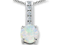 Star K™ Round 7mm Created Opal Pendant Necklace