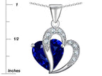 Star K™ Large 12mm Simulated Blue Sapphire Heart Pendant Necklace with Sterling Silver Chain