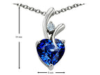 Star K™ Heart Shape 8mm Simulated Sapphire Love Pendant Necklace