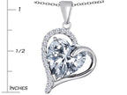 Star K™ Heart Shape 12mm Simulated White Topaz Double Heart Love Pendant Necklace