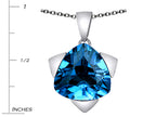 Star K™ Large 15mm Trillion Star Pendant Necklace with Simulated Blue Topaz