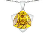 Star K™ Large 15mm Trillion Star Pendant Necklace with Simulated Citrine