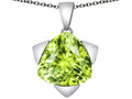 Star K™ Large 15mm Trillion Star Pendant Necklace with Simulated Apple Green Amethyst
