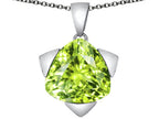 Star K™ Large 15mm Trillion Star Pendant Necklace with Simulated Apple Green Amethyst