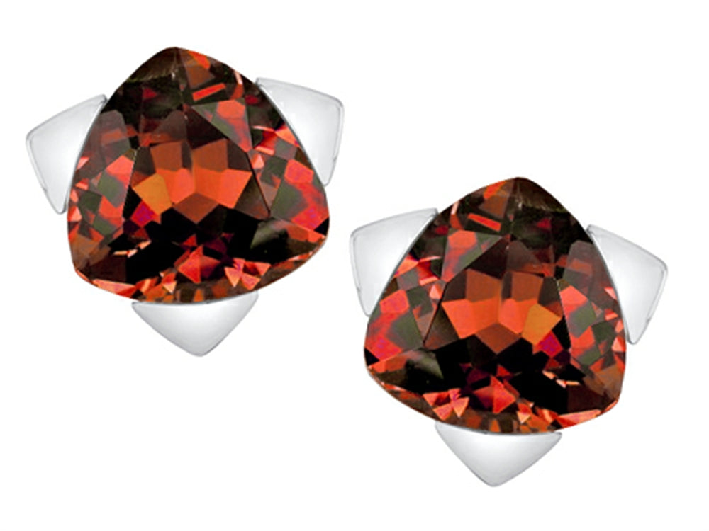 Star K™ 7mm Trillion Star Earrings with Simulated Garnet
