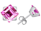Star K™ 7mm Square Star Earrings with Created Pink Sapphire
