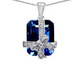 Star K™ Emerald Cut Simulated Sapphire Gift Box Pendant Necklace