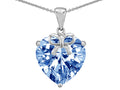 Star K™ Large Heart Shape Simulated Aquamarine Ribbon Heart Pendant Necklace