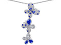 Star K™ Created Sapphire Family Butterfly Pendant Necklace