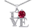 Star K™ LOVE Pendant Necklace Round 7mm Created Ruby