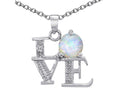 Star K™ LOVE Pendant Necklace Round 7mm Created Opal