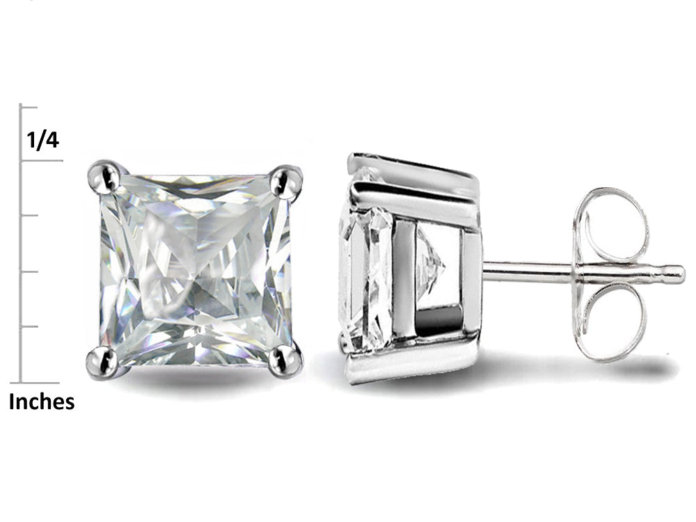 Star K™ Square 7mm Created Pink Sapphire Earrings