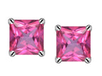Star K™ Square 7mm Created Pink Sapphire Earrings