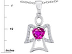 Star K™ Guardian Angel Love and Protection Created Pink Sapphire Heart Pendant Necklace
