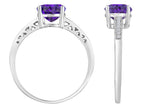 Original Star K Round 7mm Genuine Amethyst Solitaire Engagement Ring