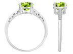 Original Star K Round 7mm Genuine Peridot Solitaire Engagement Ring