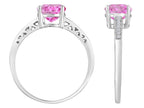 Original Star K Round 7mm Created Pink Sapphire Solitaire Engagement Ring