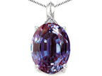 Tommaso Design™ Oval 12x10mm Simulated Alexandrite Pendant Necklace